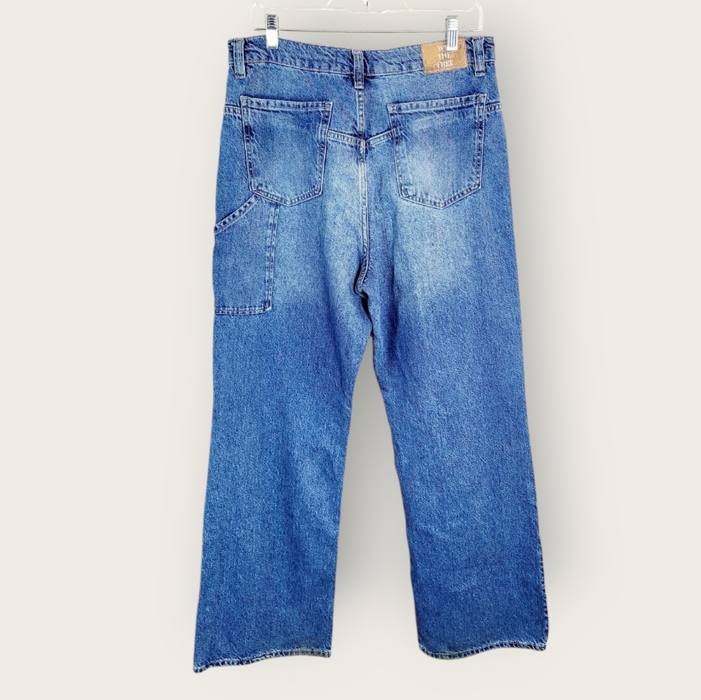 Free People We The Free Tinsley Baggy High Rise Straight Leg Distressed Jeans 31 - Picture 6 of 14